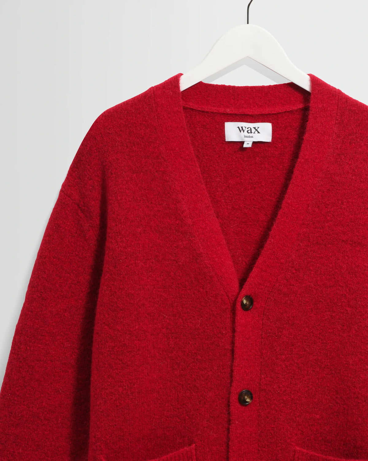 WAX London, Walker Fluffy Wool Knit Cardigan, Red