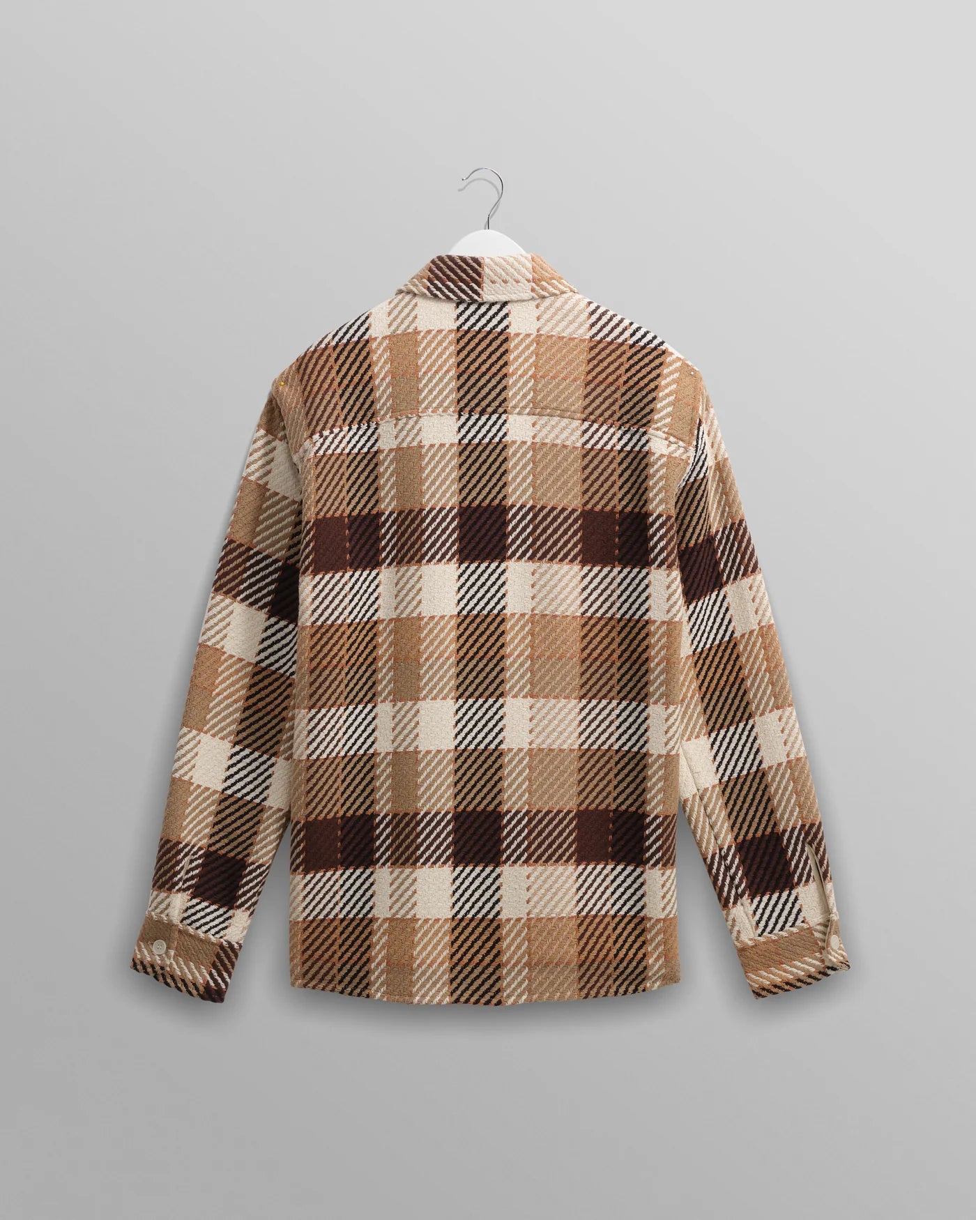WAX London, Whiting Overshirt, Natural And Brown Pike Check