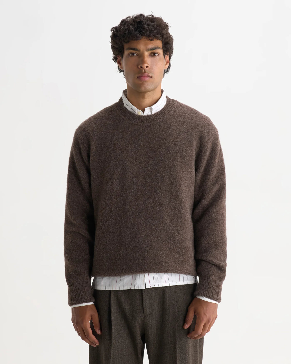 WAX London, Wilde Fluffy Wool Crewneck, Brown