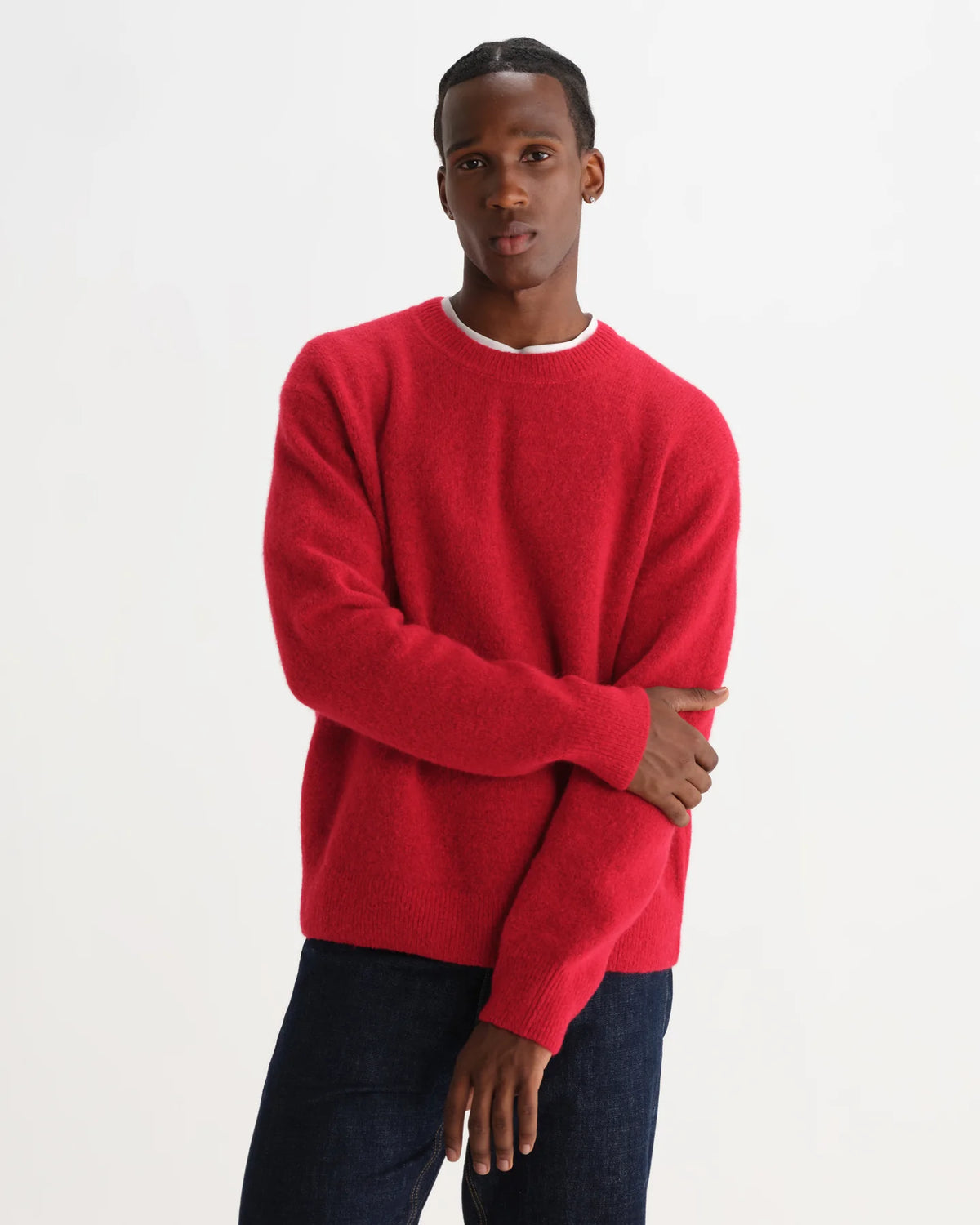 WAX London, Wilde Fluffy Wool Crewneck, Red