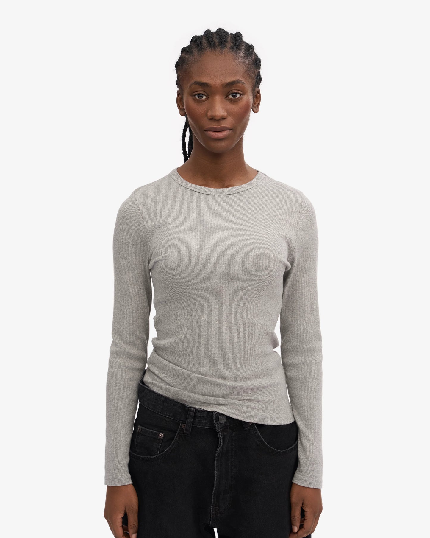 Colorful Standard, Organic Rib LS T-Shirt, Heather Grey