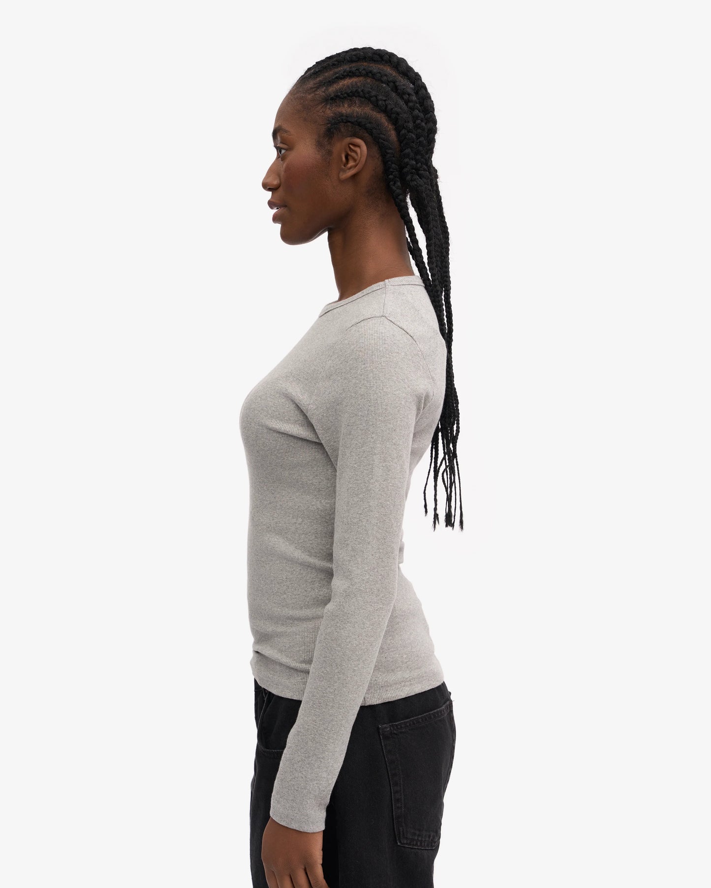 Colorful Standard, Organic Rib LS T-Shirt, Heather Grey