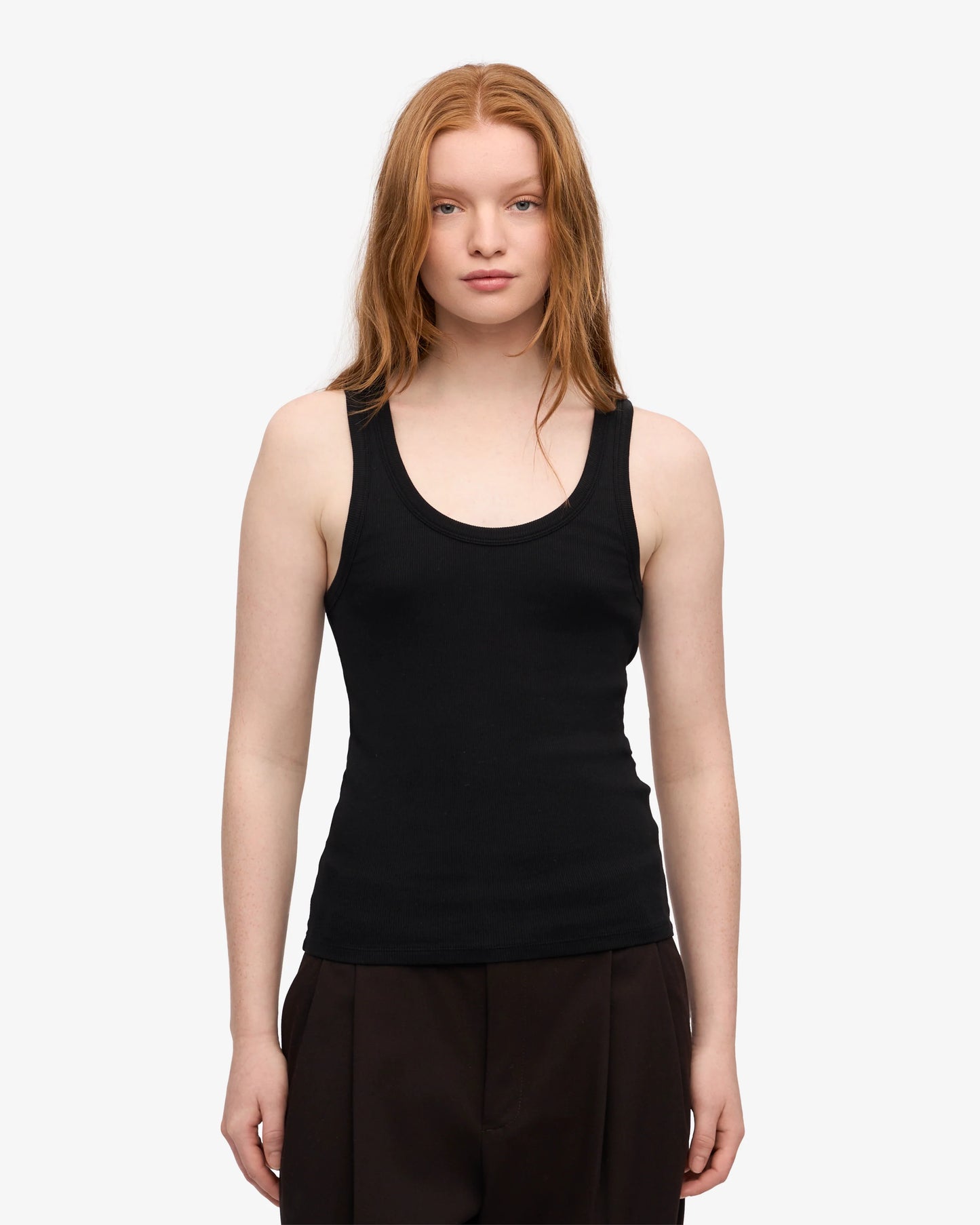 Colorful Standard, Women Organic Rib Tank Top, Deep Black