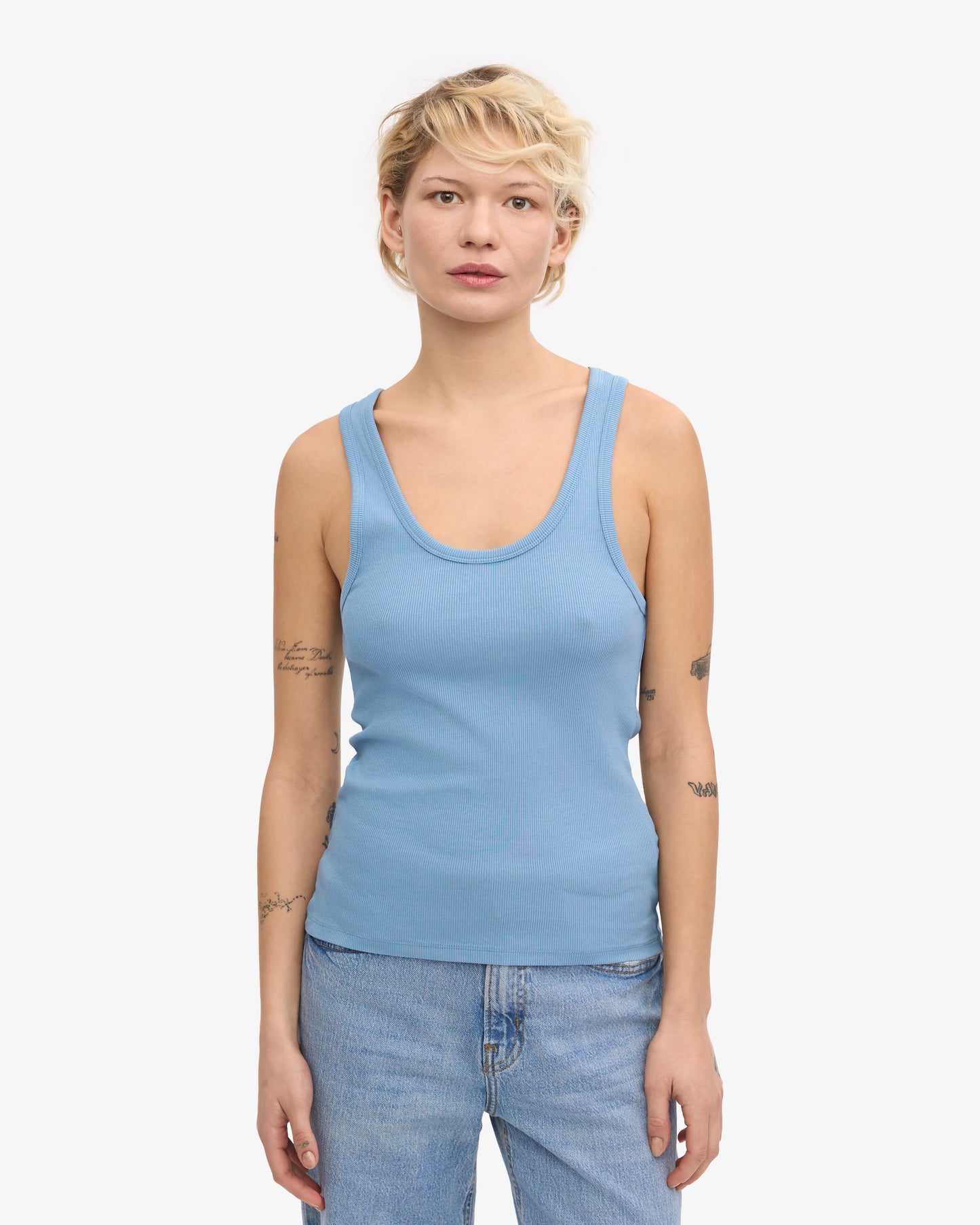 Colorful Standard, Women Organic Rib Tank Top - Seaside Blue