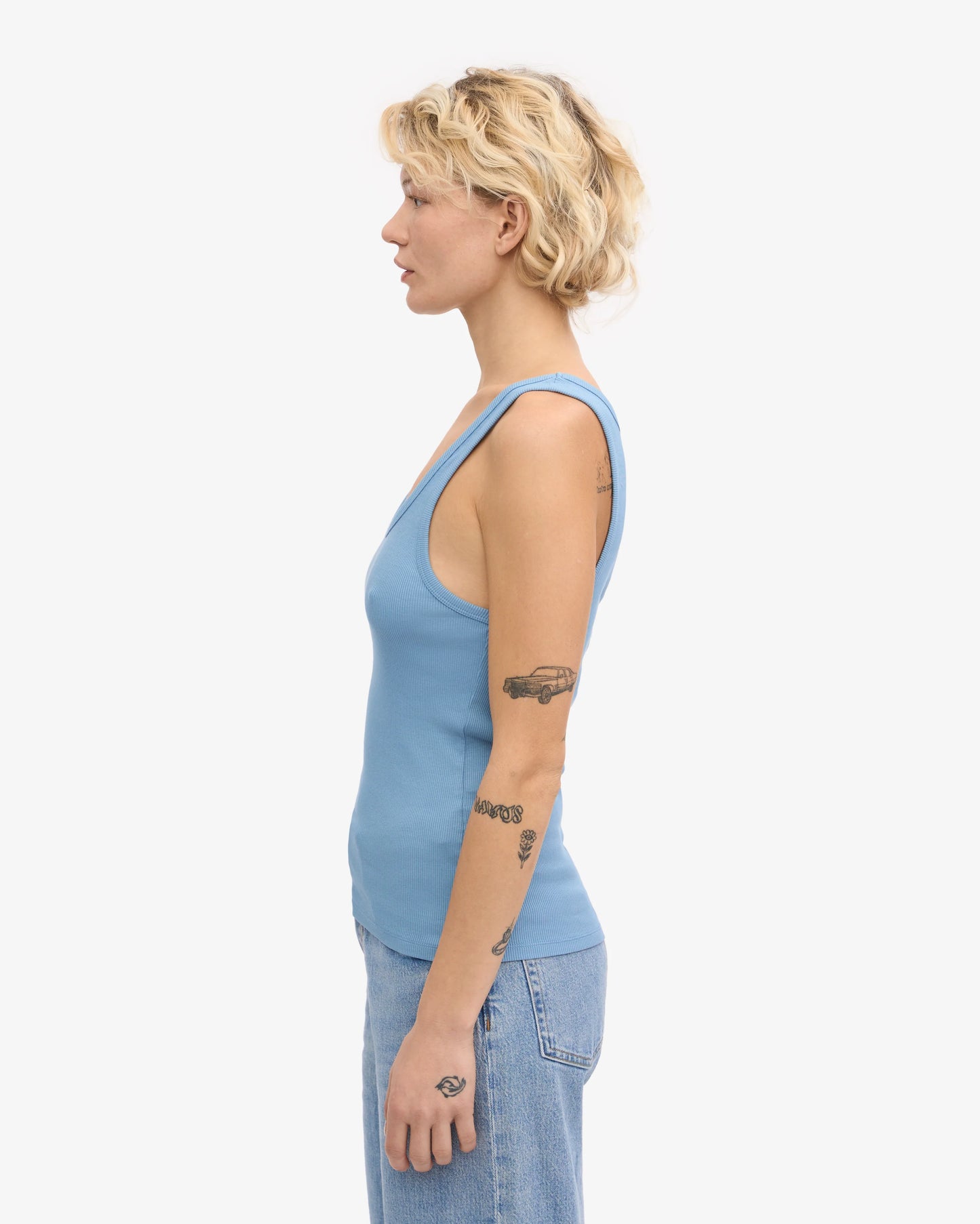 Colorful Standard, Women Organic Rib Tank Top - Seaside Blue