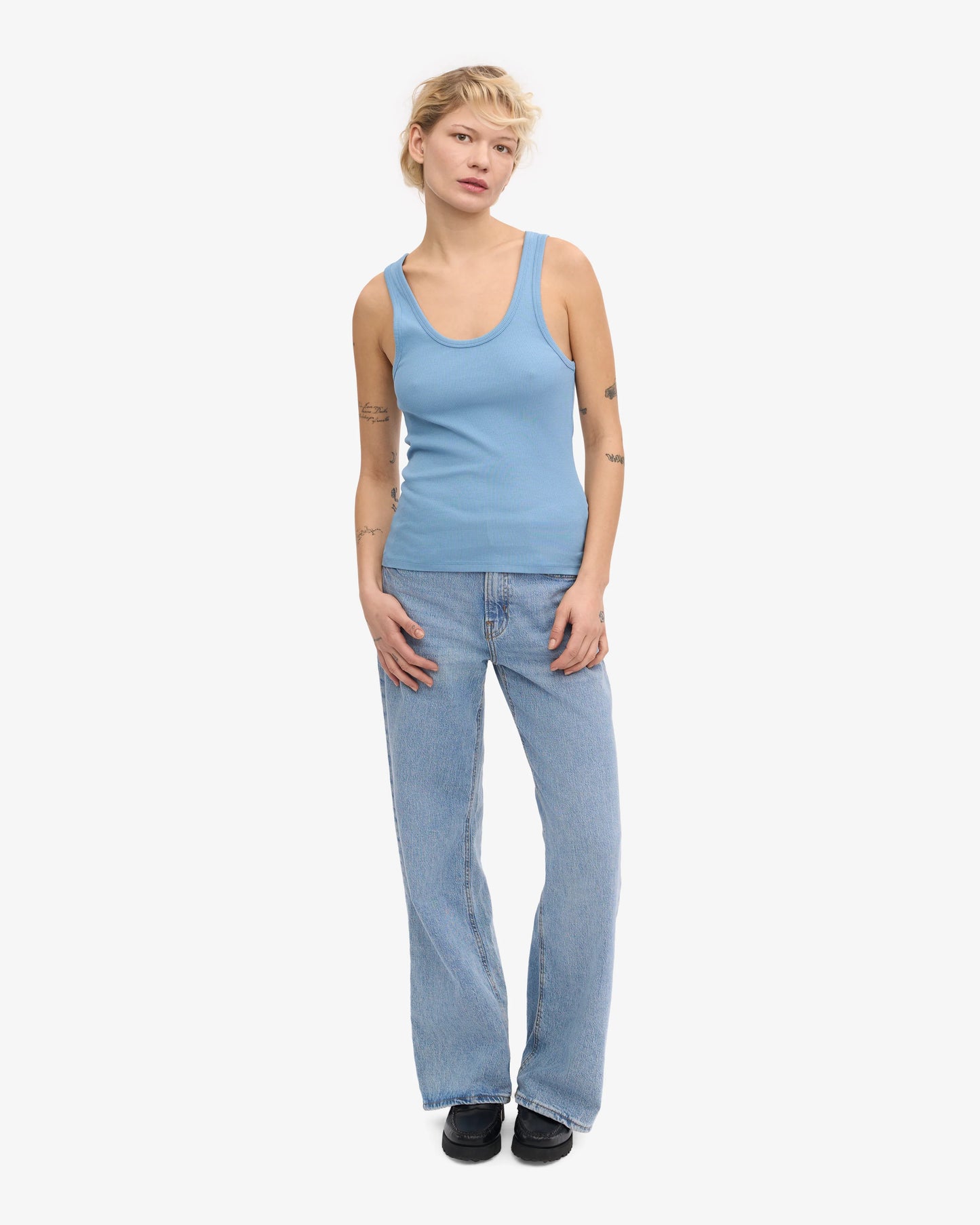 Colorful Standard, Women Organic Rib Tank Top - Seaside Blue